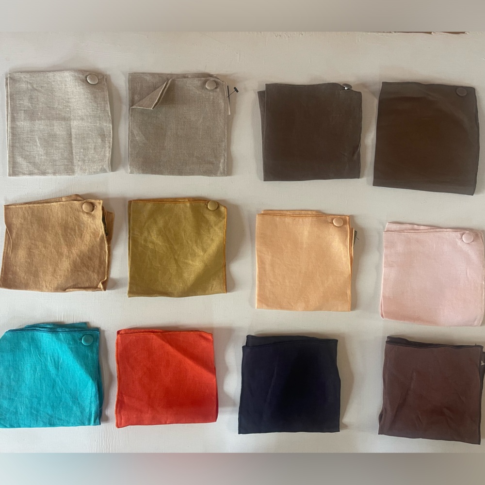 NWT CLIFTON WILSON Mens 100% Linen Pocket Square Made In USA $60 PICK YOUR COLOR